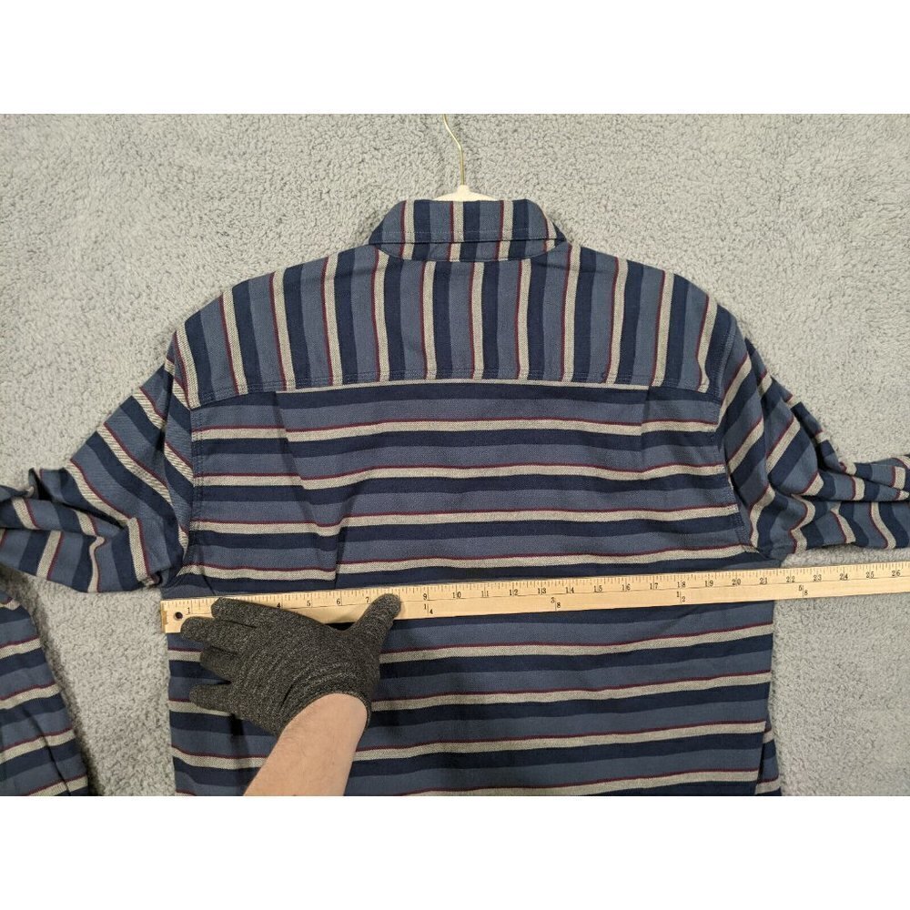 LL Bean Comfort Stretch Flannel Button Shirt Mens Medium Stripe Traditional Fit - Picture 6 of 11
